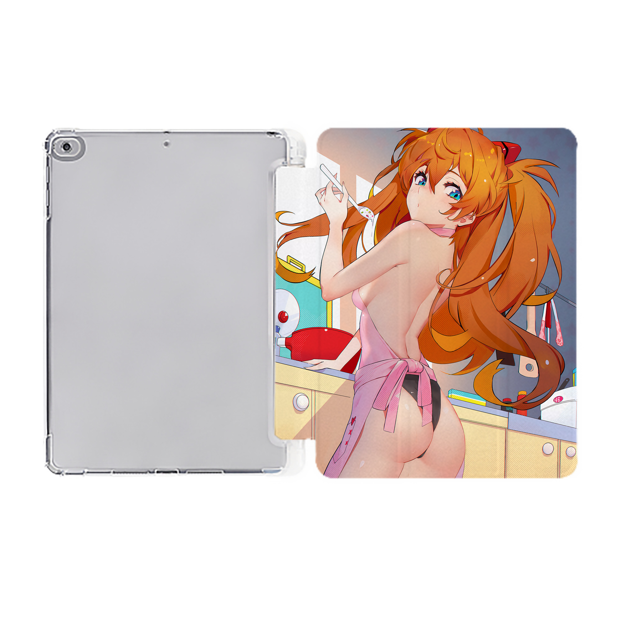 （画像用） EVA 新世紀エヴァンゲリオン IPad ケース ペン収納付き 三つ折りスタンド PUレザー×シリコン 対応機種9.5/10.5/10.9インチ